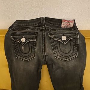 True Religion jeans size 28 women . Black/grey color distressed jeans